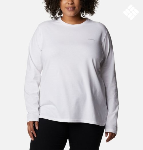 Hanorace Columbia Sun Trek Long Sleeve Dama Albi | Plus Size GM8Z9Q70A